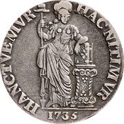 Netherlands Gulden 1735 Turnip KM# 97.3 West Friesland Province Standard Coinage HAC NITIMVR HANCTVEMVR 1735 coin reverse Netherlands Gulden 1735 Turnip KM# 97.3 West Friesland Province Standard Coinage HAC NITIMVR HANCTVEMVR 1735 coin reverse