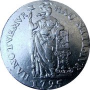 Netherlands Gulden Standing Figure 1795 KM# 2.2 HAC NITIMVR HANC TVEMVR 1795 coin reverse Netherlands Gulden Standing Figure 1795 KM# 2.2 HAC NITIMVR HANC TVEMVR 1795 coin reverse