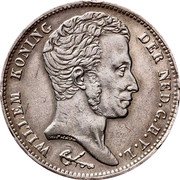 Netherlands Gulden Willem I 1829 B KM# 55 WILLEM KONING - DER NEDERLANDEN G.H.V.L. coin obverse Netherlands Gulden Willem I 1829 B KM# 55 WILLEM KONING - DER NEDERLANDEN G.H.V.L. coin obverse