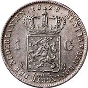 Netherlands Gulden Willem I 1829 B KM# 55 MUNT VAN HET KONINGRYK DER NEDERLANDEN 1829 1 G 100 C B coin reverse Netherlands Gulden Willem I 1829 B KM# 55 MUNT VAN HET KONINGRYK DER NEDERLANDEN 1829 1 G 100 C B coin reverse