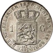 Netherlands Gulden Wilhelmina 1896 Halberd KM# 117 MUNT VAN HET KONINKRIJK DER NEDERLANDEN 1896 1 G 100 C coin reverse