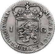 Netherlands Gulden Batavian Republic Standing Figure 1795 KM# 2.4 MO ARG ORD FOED BELG TRAI 1 G coin obverse Netherlands Gulden Batavian Republic Standing Figure 1795 KM# 2.4 MO ARG ORD FOED BELG TRAI 1 G coin obverse