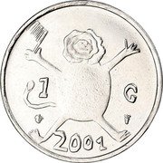 Netherlands Gulden Beatrix 2001 KM# 233 1 G 2001 coin reverse Netherlands Gulden Beatrix 2001 KM# 233 1 G 2001 coin reverse