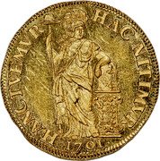Netherlands Gulden (Goudgulden) Utrecht Province Coin 1701 KM# 102b HANC TVEMVR HAC NITIMVR 1701 coin reverse