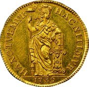 Netherlands Gulden Utrecht Standing Figure 1739 KM# 102a ANC TVEMVR HAC NITIMVR 1739 coin reverse Netherlands Gulden Utrecht Standing Figure 1739 KM# 102a ANC TVEMVR HAC NITIMVR 1739 coin reverse