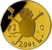 Netherlands Gulden Beatrix 2001 Prooflike KM# 233b 1 G 2001 coin reverse Netherlands Gulden Beatrix 2001 Prooflike KM# 233b 1 G 2001 coin reverse