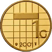 Netherlands 1 G Beatrix 2001 Prooflike KM# 205b.2 1 G 2001 coin reverse Netherlands 1 G Beatrix 2001 Prooflike KM# 205b.2 1 G 2001 coin reverse