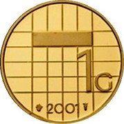 Netherlands Gulden Beatrix 2001 Prooflike KM# 205b.1 1 G 2001 coin reverse Netherlands Gulden Beatrix 2001 Prooflike KM# 205b.1 1 G 2001 coin reverse