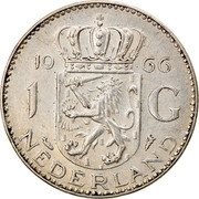 Netherlands Gulden Juliana 1966 KM# 184 19 64 1 G NEDERLAND coin reverse Netherlands Gulden Juliana 1966 KM# 184 19 64 1 G NEDERLAND coin reverse