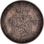Netherlands Gulden Wilhelmina I 1907 KM# 122.2 MUNT VAN HET KONINGRIJK DER NEDERLANDEN 1909 1 G coin reverse
