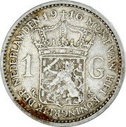Netherlands Gulden Wilhelmina I 1916 KM# 148 MUNT VAN HET KONINKRIJK DER NEDERLANDEN 1910 1 G coin reverse Netherlands Gulden Wilhelmina I 1916 KM# 148 MUNT VAN HET KONINKRIJK DER NEDERLANDEN 1910 1 G coin reverse