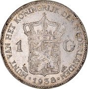 Netherlands Gulden Wilhelmina I 1938 KM# 161.1 MUNT VAN HET KONINGRIJK DER NEDERLANDEN 1 G 1940 coin reverse Netherlands Gulden Wilhelmina I 1938 KM# 161.1 MUNT VAN HET KONINGRIJK DER NEDERLANDEN 1 G 1940 coin reverse