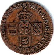 Netherlands Liard Philip V 1709 KM# 2 PHIL V D G HISPANIAR ET INDIARUM REX coin obverse Netherlands Liard Philip V 1709 KM# 2 PHIL V D G HISPANIAR ET INDIARUM REX coin obverse