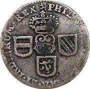 Netherlands Liard Felipe V 1710 KM# 37 PHIL V D G HISPANIAR ET INDIARUM REX coin obverse Netherlands Liard Felipe V 1710 KM# 37 PHIL V D G HISPANIAR ET INDIARUM REX coin obverse