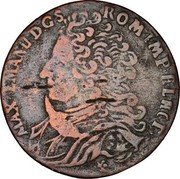 Netherlands Liard Maximilian Emanuel of Bavaria 1712 KM# 20 MAX EMAN D G S ROM IMP FL coin obverse