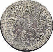 Netherlands Patagon Felipe V 1709 Lion rampant left KM# 10 PHILIPPUS V D G HISPANIARUM ET INDIARUM REX coin obverse