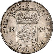 Netherlands Rijksdaalder Louis Napoleon 1808 KM# 25 CONCORDIA RES PARVAE CRESCUNT 1808 coin reverse Netherlands Rijksdaalder Louis Napoleon 1808 KM# 25 CONCORDIA RES PARVAE CRESCUNT 1808 coin reverse
