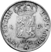 Netherlands Rijksdaalder Louis Napoleon 1809 KM# 36 KONINGRIJK HOLLAND R DR 1809 coin reverse Netherlands Rijksdaalder Louis Napoleon 1809 KM# 36 KONINGRIJK HOLLAND R DR 1809 coin reverse