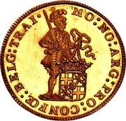 Netherlands Ducat Utrecht Province 1743 KM# 93a MO NO ARG PRO CONFOE BELG TRAI coin obverse Netherlands Ducat Utrecht Province 1743 KM# 93a MO NO ARG PRO CONFOE BELG TRAI coin obverse