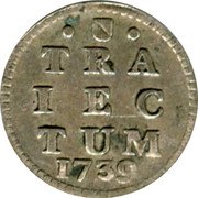 Netherlands Stuiver 1739 KM# 90 Utrecht Province Standard Coinage TRA IEC TUM 1739 coin reverse Netherlands Stuiver 1739 KM# 90 Utrecht Province Standard Coinage TRA IEC TUM 1739 coin reverse
