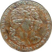 UK 1/2 Penny (Louis XVI & M. Antoinette) ROI ET REINE DE FRANCE LOUIS XVI ET M ANTOINETTE coin obverse UK 1/2 Penny (Louis XVI & M. Antoinette) ROI ET REINE DE FRANCE LOUIS XVI ET M ANTOINETTE coin obverse