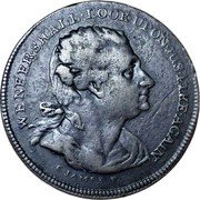 UK 1/2 Penny (Middlesex - Sims' . David Garrick) WE NE'ER SHALL LOOK UPON HIS LIKE AGAIN C JAMES F coin obverse UK 1/2 Penny (Middlesex - Sims' . David Garrick) WE NE'ER SHALL LOOK UPON HIS LIKE AGAIN C JAMES F coin obverse