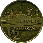 Netherlands 1/2 Rembrandt 400th Anniversary of the birth Rembrandt Harmenszoon van Rijn 2006 LEIDEN 1/2 REMBRANDT coin reverse
