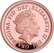 UK 1/4 Sovereign (Elizabeth II Platinum Jubilee) J.C ELIZABETH II DEI GRA REGINA FID DEF coin obverse UK 1/4 Sovereign (Elizabeth II Platinum Jubilee) J.C ELIZABETH II DEI GRA REGINA FID DEF coin obverse