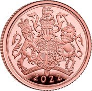 UK 1/4 Sovereign (Elizabeth II Platinum Jubilee) TN 2022 coin reverse UK 1/4 Sovereign (Elizabeth II Platinum Jubilee) TN 2022 coin reverse