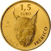 Spain 1,5 Euro (Iberian lynx - Bullion) LINCE IBÉRICO M 2021 1,5 EURO coin reverse Spain 1,5 Euro (Iberian lynx - Bullion) LINCE IBÉRICO M 2021 1,5 EURO coin reverse