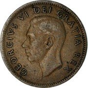 Canada 1 Cent (George VI) GEORGIVS VI DEI GRATIA REX coin obverse