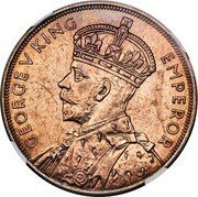 New Zealand 1 Crown George V 95 Years of the Treaty of Waitang (pattern) 1935  Pattern KM# Pn4 GEORGE V KING EMPEROR coin obverse