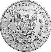 USA One Dollar (Morgan Silver Dollar) UNITED STATES OF AMERICA ONE DOLLAR IN GOD WE TRUST coin reverse USA One Dollar (Morgan Silver Dollar) UNITED STATES OF AMERICA ONE DOLLAR IN GOD WE TRUST coin reverse