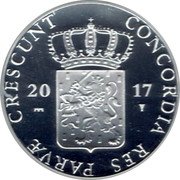 Netherlands 1 Ducat Friesland 2017 Proof CONCORDIA RES PARVÆ CRESCUNT 20 17 coin obverse Netherlands 1 Ducat Friesland 2017 Proof CONCORDIA RES PARVÆ CRESCUNT 20 17 coin obverse