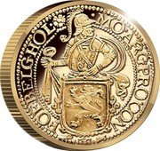 Netherlands 1 Ducat (Lion Dollar Restrike. Piedfort) MON ARG PRO CON FOE BELG HOLA coin reverse
