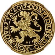 Netherlands 1 Ducat (Lion Dollar Restrike Utrecht) ONFIDENS DNO 9999 NON MOVETVR2017 coin obverse Netherlands 1 Ducat (Lion Dollar Restrike Utrecht) ONFIDENS DNO 9999 NON MOVETVR2017 coin obverse