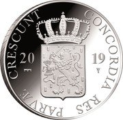Netherlands 1 Ducat The twelve provinces - Flevoland 2019 CONCORDIA RES PARVÆ CRESCVNT 2019 coin obverse Netherlands 1 Ducat The twelve provinces - Flevoland 2019 CONCORDIA RES PARVÆ CRESCVNT 2019 coin obverse
