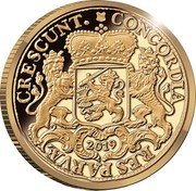 Netherlands 1 Ducaton (Silver Rider 1761 Restrike) CONCORDIA RES PARVAE CRESCUNT 2021 coin reverse Netherlands 1 Ducaton (Silver Rider 1761 Restrike) CONCORDIA RES PARVAE CRESCUNT 2021 coin reverse