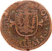 Netherlands 1 Duit Daventria 1602  NON VIDI IVSTVM DEREL coin obverse