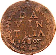 Netherlands 1 Duit Daventria 1602  DA VEN TRIA 1605 coin reverse