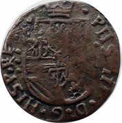 Netherlands 1 Duit Felipe IV Roermond ND (1649-1661)  PHS IIII D G HISP REX coin obverse Netherlands 1 Duit Felipe IV Roermond ND (1649-1661)  PHS IIII D G HISP REX coin obverse