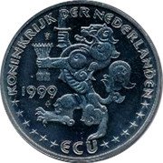 Netherlands ECU 175 Anniversary of KNRM 1999 KONINKRIJK DER NEDERLANDEN 1999 ECU coin obverse Netherlands ECU 175 Anniversary of KNRM 1999 KONINKRIJK DER NEDERLANDEN 1999 ECU coin obverse
