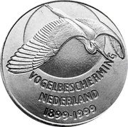 Netherlands ECU A spoonbill bird 1999 VOGELBESCHERMING NEDERLAND 1899-1999 coin reverse Netherlands ECU A spoonbill bird 1999 VOGELBESCHERMING NEDERLAND 1899-1999 coin reverse