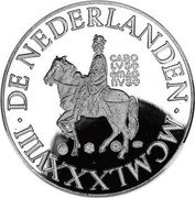 Netherlands ECU Charlemagne 1988 MCMLXXXVIII, Proof X# 12 DE NEDERLANDEN MCMLXXXVIII coin obverse Netherlands ECU Charlemagne 1988 MCMLXXXVIII, Proof X# 12 DE NEDERLANDEN MCMLXXXVIII coin obverse