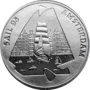 Netherlands ECU Sail 95 Amsterdam 1995 In Sets only X# 207 SAIL 95 AMSTERDAM coin reverse