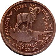 Cyprus 1 Euro cent Euro Coinage PRUEBA TRIAL ESSAI PROBE CYPRUS 2003 KIBRIS KΥΠΡΟΣ coin obverse
