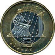 Cyprus 1 Euro Euro Coinage 1 SPECIMEN E coin reverse