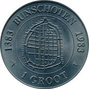 Netherlands 1 Groot Bunschoten 1983 1383 1983 BUNSCHOTEN 1 GROOT coin obverse