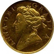 UK 1 Guinea (Anne Pattern) KM# Pn33 ANNA DEI GRATIA coin obverse UK 1 Guinea (Anne Pattern) KM# Pn33 ANNA DEI GRATIA coin obverse