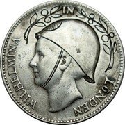 Netherlands 1 Gulden Wilhelmina in London - incl. wreath 1939 Counrermarked WILHELMINA IN LONDEN coin reverse